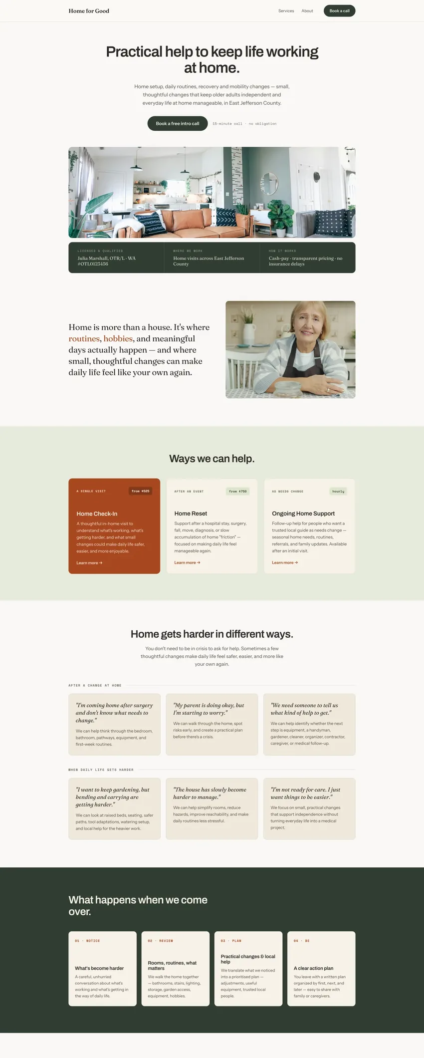 Home for Good — in-home help for older adults in East Jefferson County
